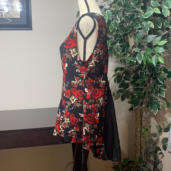 Haute Mess Floral Print Tank Top Shirt Size 1X - Picture 2 of 6